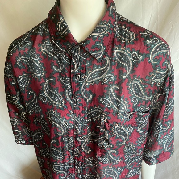 Vintage Paisley print 100% silk blouse - Picture 4 of 6